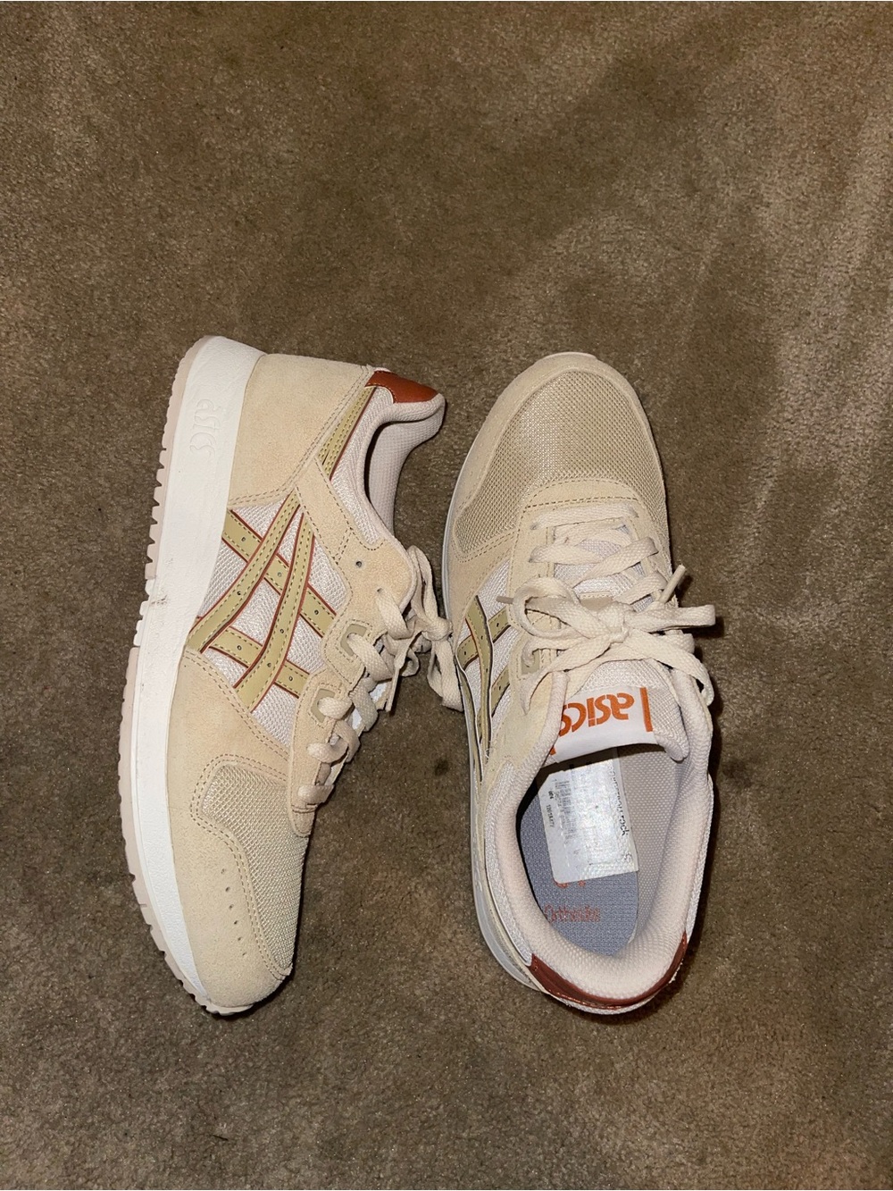 ASICS Beige and Brown Retro Athletic Sneakers